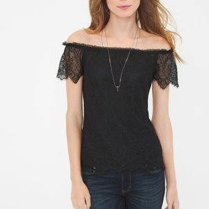 Black Lace Off the Shoulder Top (NWT)